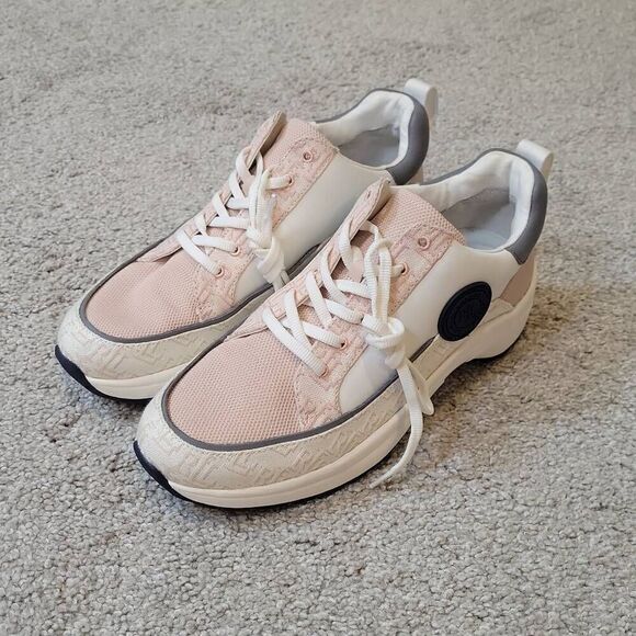 Lauren Ralph Lauren Leather Fabric Sneaker Size 9.5 - Picture 1 of 6